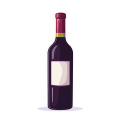 Colorful Wine Bottle Icon on White Background for Elegant Designs