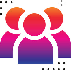 Group of people icon lat Isolated on White Background. User Symbol. Vector Illustration