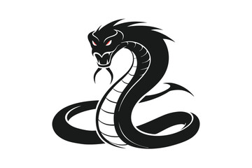 Fototapeta premium Snake black tattoo vector illustration on white background