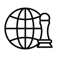 Obraz premium Globalization Strategy line icon , vector, pixel perfect, illustrator file 