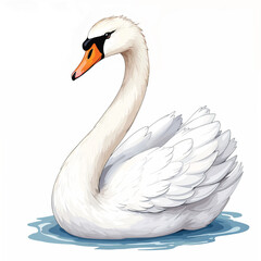 Fototapeta premium Adorable cartoon Swan vector illustration isolated