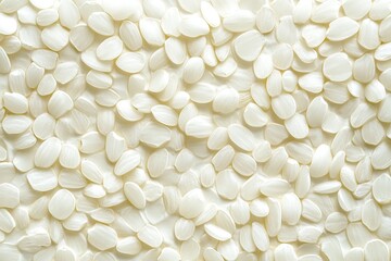 A high-resolution photograph of white rice, showcasing the texture and color of long-grain