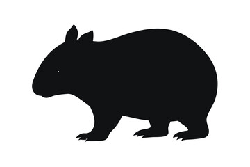 Obraz premium Wombat animal hand drawing vector illustration on white background