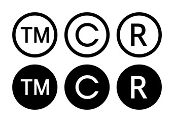 copyright symbol, trademark, Registered Trademark, vector icon
