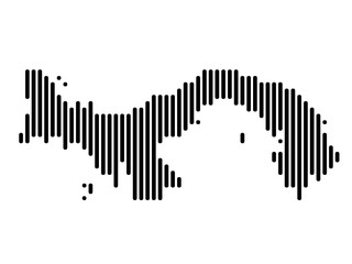 Vertical Lines Vector Map of Panama Small