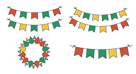 Obraz premium Download free vector bunting garland party decoration pennant banner clip art for event celebration decor