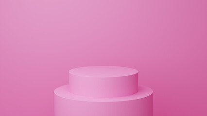 Minimalist 3D Podium Background – Pink – Landscape