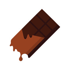 A dark chocolate bar with drip vector art illustration