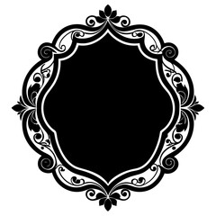 vintage frame with golden ornament