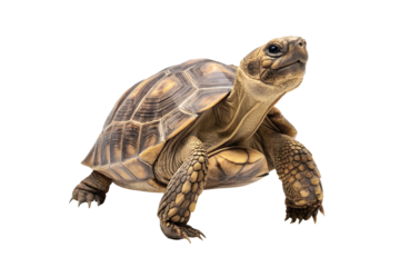 turtle walking on transparent background