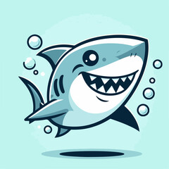 cute baby shark illustration 