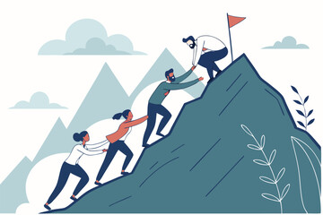 people on the mountain vector