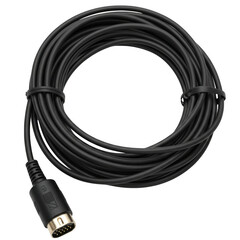 Coiled black 15 pin vga cable isolated on transparent background