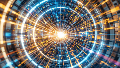 Sci-Fi Portal with Bursting Light