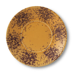 Empty, clean ceramic plate isolated on a white background, perfect for food, dinner, or kitchen use