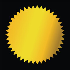 Gold Color Blank Ribbons in Flat Style Vector Template Stickers for New Arrival