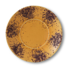 Empty, clean ceramic plate isolated on a white background, perfect for food, dinner, or kitchen use