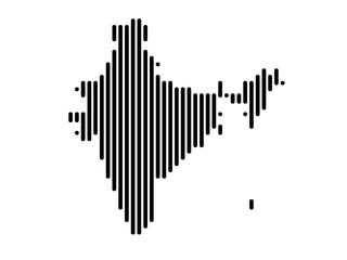Vertical Lines Vector Map of India Small