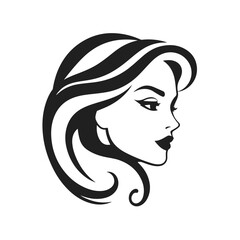 Elegant woman silhouette, female profile vector, beauty salon logo, lady face outline, stylish girl head design	