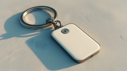 Fototapeta premium Sleek Minimalist Keychain Tracker Modern Design for Personal Safety and Item Location