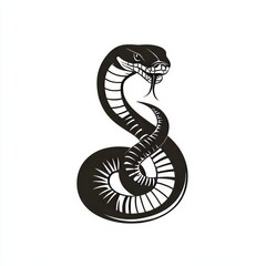 Fototapeta premium A black snake's silhouette is represented in a modern illustration