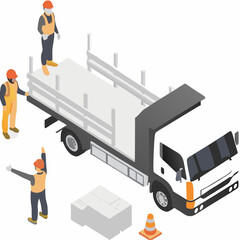 truck driver with a truck