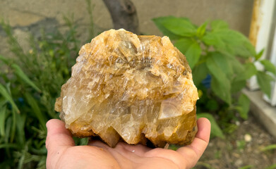 crystal quartz, bright and honey colored precious stones