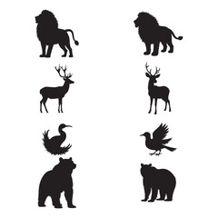 animals silhouettes vector.