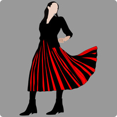 girl in red dress