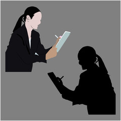business woman writing 