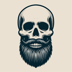 bearded skull illustration 