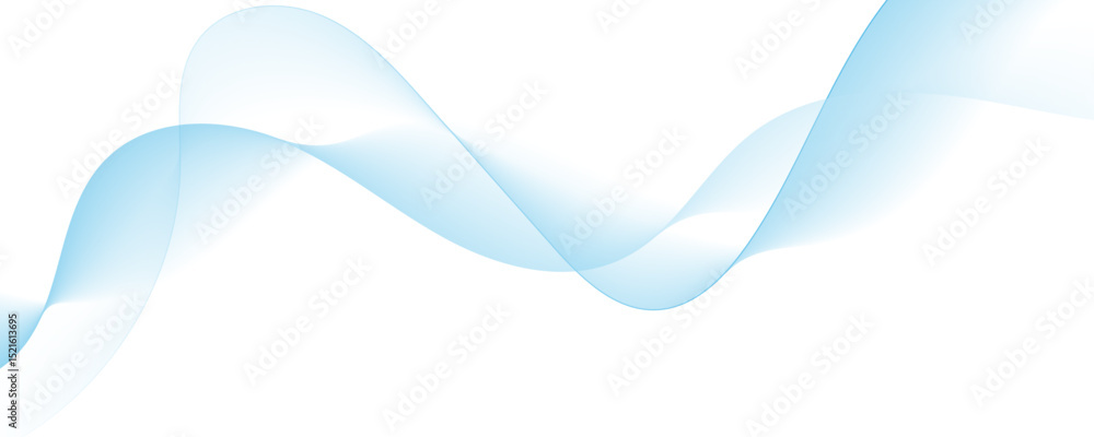 Poster blue wave curve lines abstract background with flowing particles. digital energy waves technology co