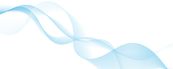 Blue wave curve lines abstract background with flowing particles. Digital energy waves technology concept. Modern backdrop design for business, presentation, banner.	