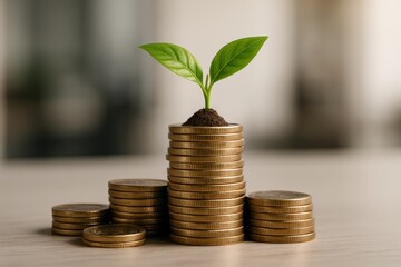 Investment growth nurturing money seeds in a business environment with a financial focus