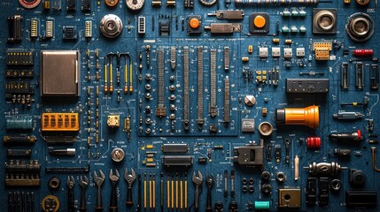 Organized electronic components on a circuit board