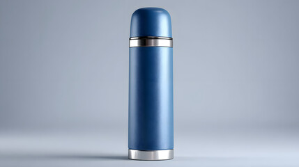 Sleek Blue Insulated Thermos Bottle Perfect for Keeping Drinks Hot or Cold