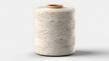 Cream-Colored Yarn Spool Natural Fiber Texture and Craftsmanship