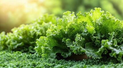 Fresh, vibrant lettuce leaves in sunlit garden