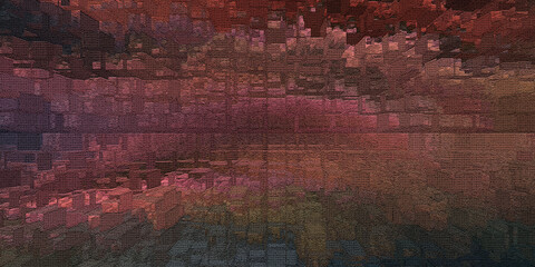 Abstract textured cityscape in earthy tones