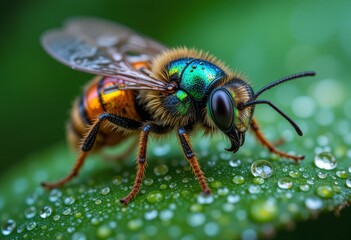 macro photography of insects, bee