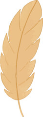 This image features a hand-drawn illustration of a single feather in warm beige tones, ideal for nature-inspired, boho, or minimalist design projects