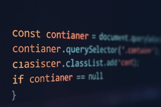 Close-up of JavaScript code with visible typos on a computer screen. Text highlights programming syntax and common beginner coding mistakes in web development.