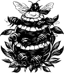 insect, bee, fly, bug, nature, animal, macro, black, wasp, flower, vector, isolated, white, illustration, yellow, honey, sting, wing, beetle, wings, wildlife, green, hornet, closeup, spider