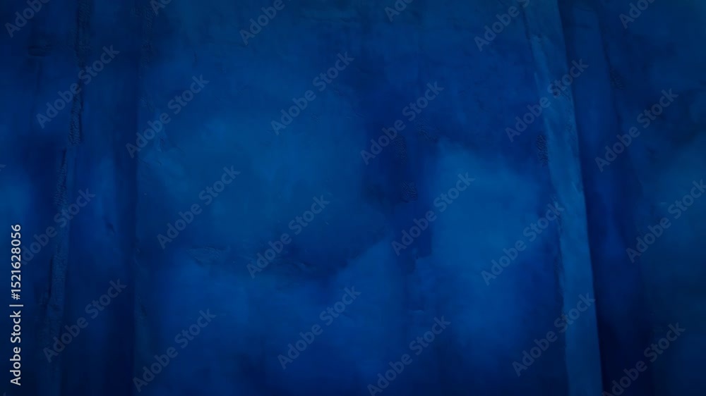 Poster deep blue textured plaster wall with subtle tonal variations and dark shadows creating a unique, abs