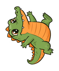 Adorable Cartoon Baby Crocodile Illustration