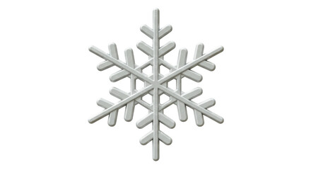 Isolated Silver Metallic Snowflake Detailed Design