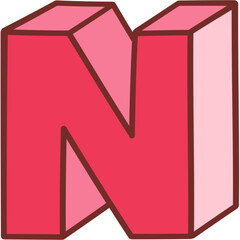 Pink letter N.