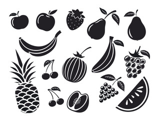 Silhouette Fruit Icons