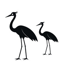 Elegant Crane Bird Silhouettes