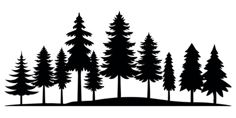 Silhouette of Pine Trees